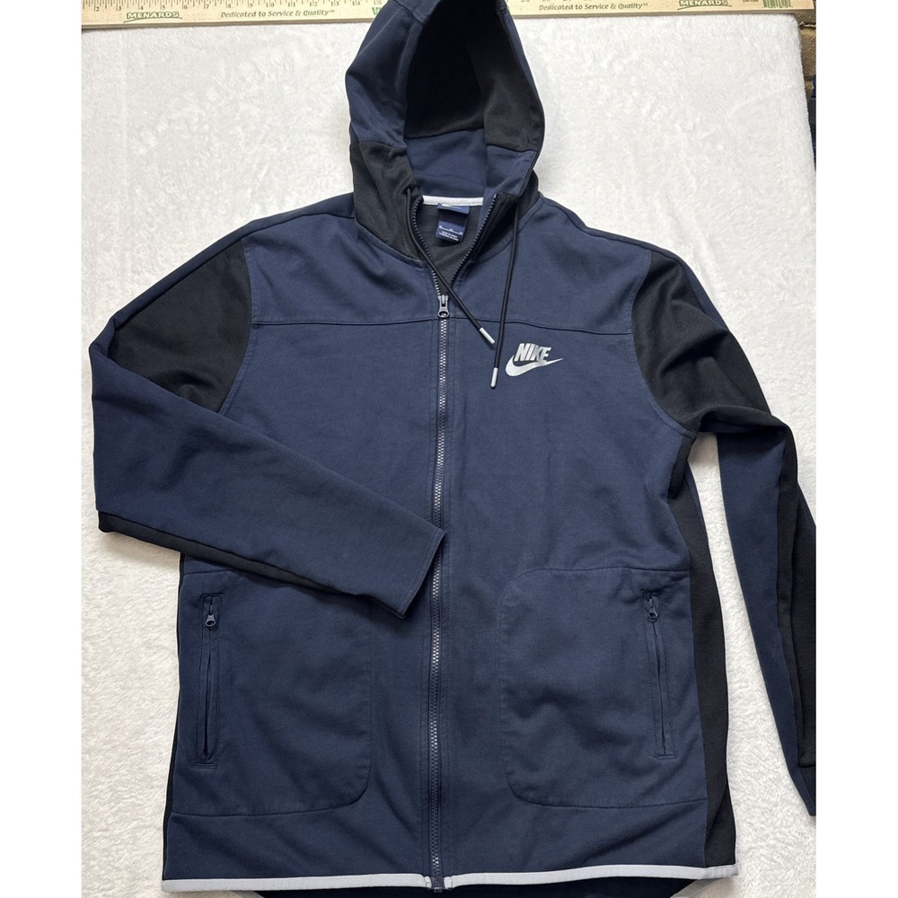 Nike Sportswear Men's XL Advance 15 Full Zip Hoodie Jacket Blue/Black Hood Nike